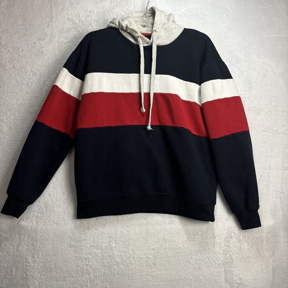 Zara Red White Blue Striped Sweatshirt Adult Small
